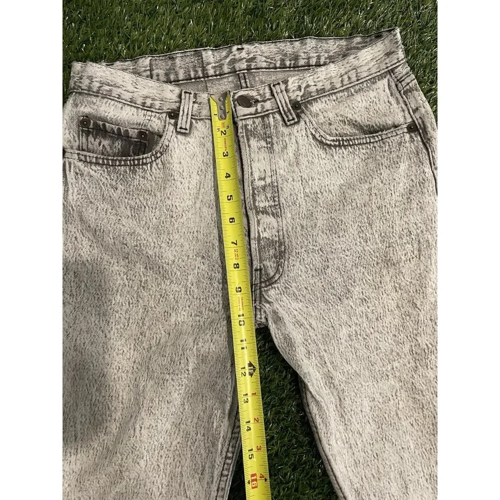 Vintage October 1988 Levi's 501-0655 Acid Wash Gray Denim Jeans Made inUSA 32x30